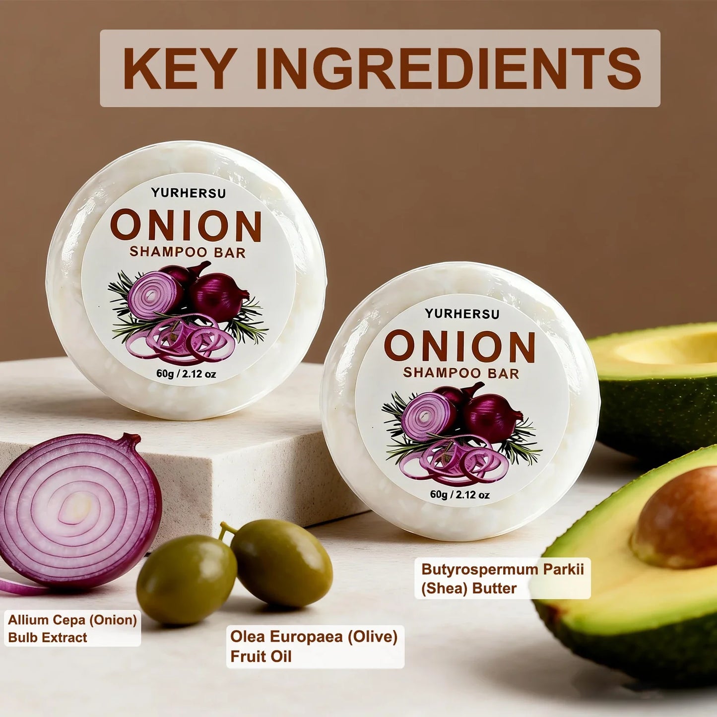 Vegan Onion Shampoo Bar – Oil Control, Frizz & Scalp Care