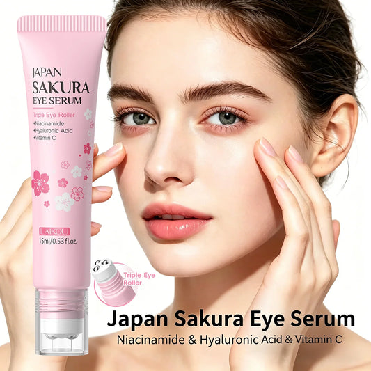 LAIKOU Sakura Eye Serum Roller 15ml | Niacinamide & Hyaluronic Acid Eye Serum Roller Oasis Select