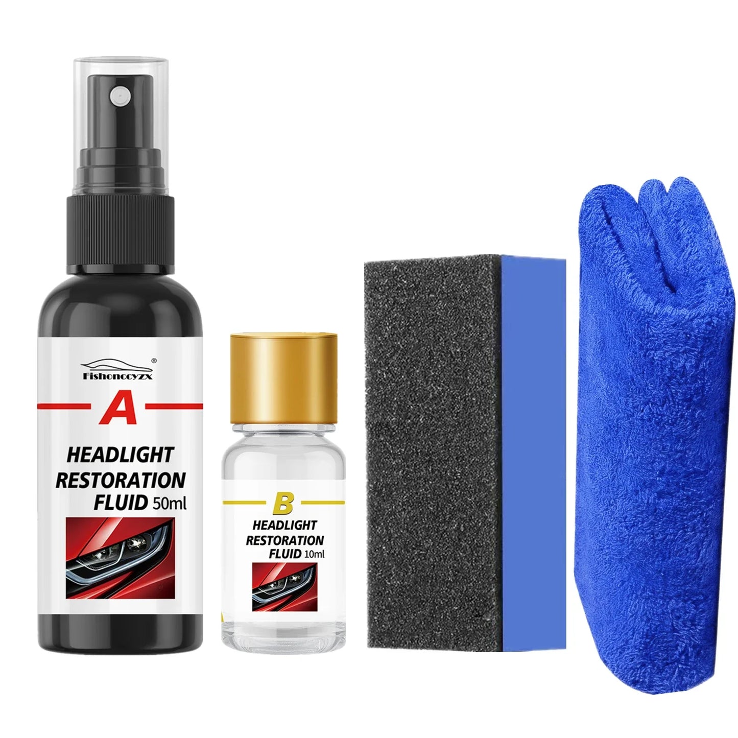 Car Headlight Restoration Polishing Kits Headlamp Scratch Remover Repair Cleaning Oxidation Headlight Crystal Coating Liquid Peaceful Pleasures Health and Wellness 1 set