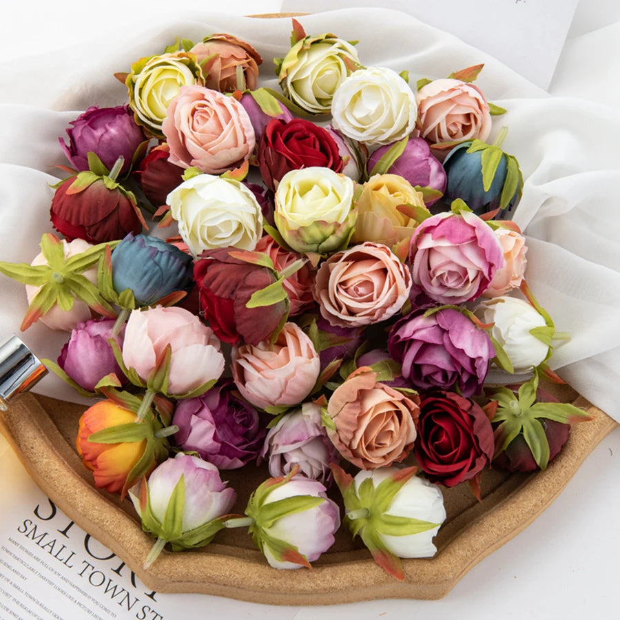 Artificial Silk Rose Heads 10/20 Pcs | Wedding & Home Decor