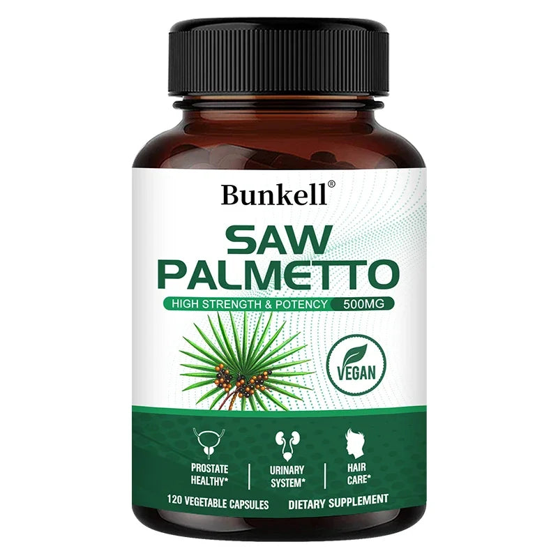 Saw Palmetto Extract Capsules 500mg - Enhanced Hair Growth Supplement for Women & Men, Reduces Hair Loss, Urinary Tract Support Peaceful Pleasures Health and Wellness 120 count-1 bottle