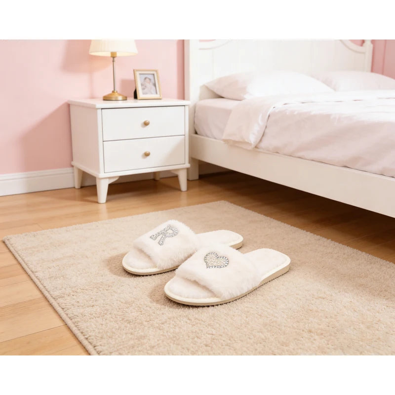 Fluffy Bridal Slippers – Bride Bachelorette & Bridesmaid Gift