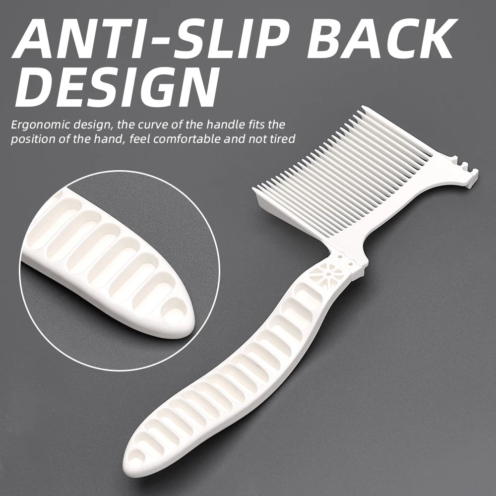 3 Size Barbershop Long Handle Hair Cutting Clipper Comb Barber Curved Positioning Flat Top Comb Salon Supplies Men Styling Tools Peaceful Pleasures Health and Wellness