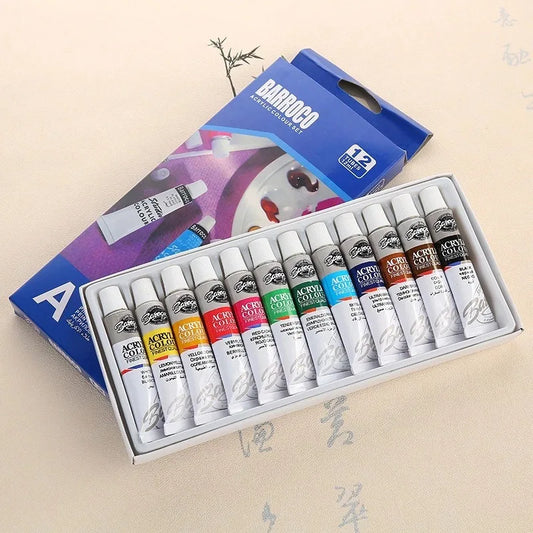 12Colors DIY Art Painting Paint Professional Acrylic Watercolor Peaceful Pleasures Health and Wellness