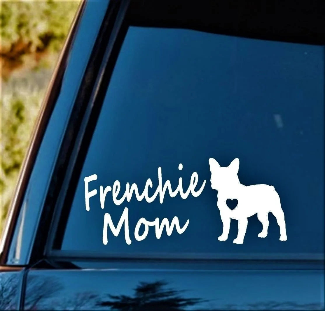8" Frenchie Mom French Bulldog Car Decal Sticker | PVC Vinyl
