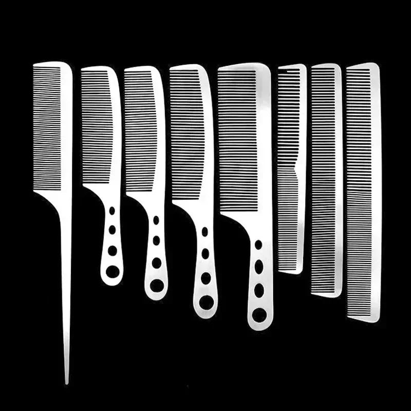 1PC Titanium Steel Comb Professional Salon Hair Hairdressing Anti-static Barbers Comb Ultra Thin Hair Brush for Men Peaceful Pleasures Health and Wellness