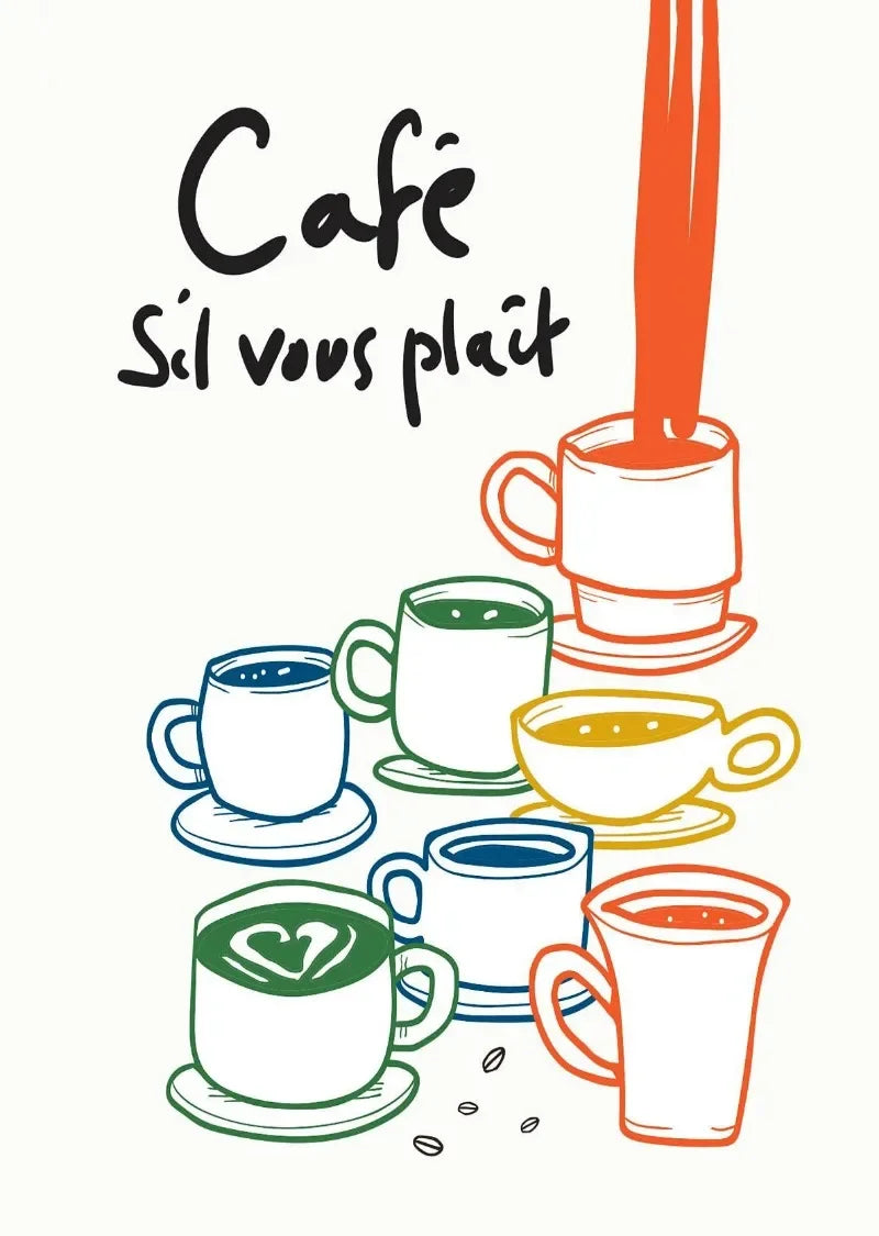 Modern Nordic Coffee Cocktail Kitchen Canvas Wall Art Print