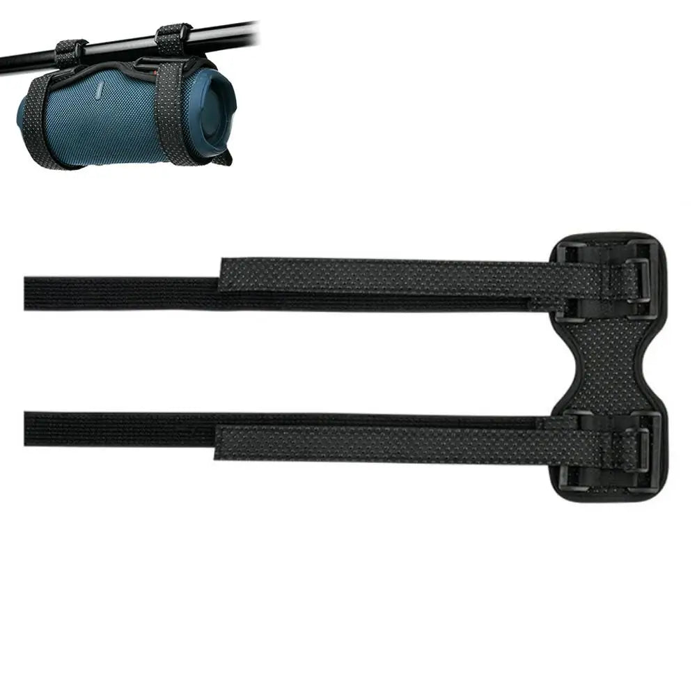 Adjustable Anti‑Slip Speaker Mount Strap Holder Universal Bicycle Speaker or Water Cup Bracket for Bike Golf Cart Boat Railing Peaceful Pleasures Health and Wellness Black