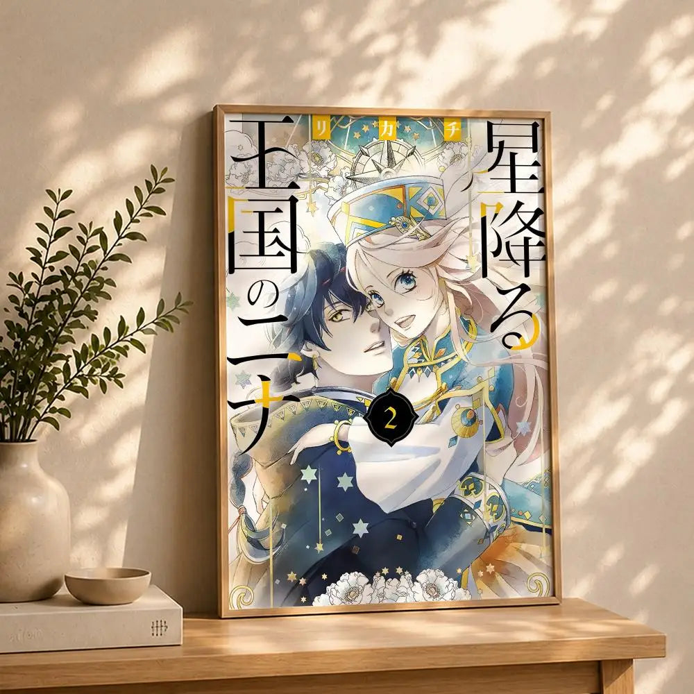 Manga N-Nina the Starry BrideS Poster HD Self Adhesive Waterproof Wall Art Ideal for Home Office Dorm Bedroom Great Gift Peaceful Pleasures Health and Wellness White1 21X30cmNoframe