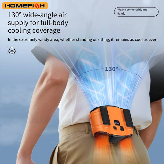 Waist Clip Fan Portable Mini Hanging Neck Fan USB Rechargeable Fan Small Outdoor Camping Sports Waist Fan with Power Bank LED Li Peaceful Pleasures Health and Wellness