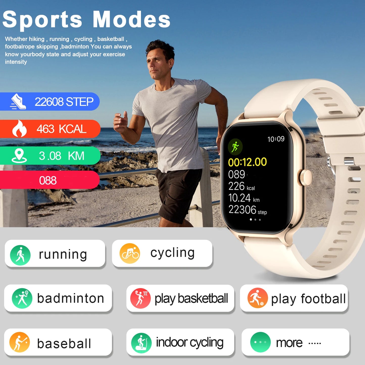 LOMAXFR Z49 1.44" Smart Watch | Wireless Calling, iOS & Android