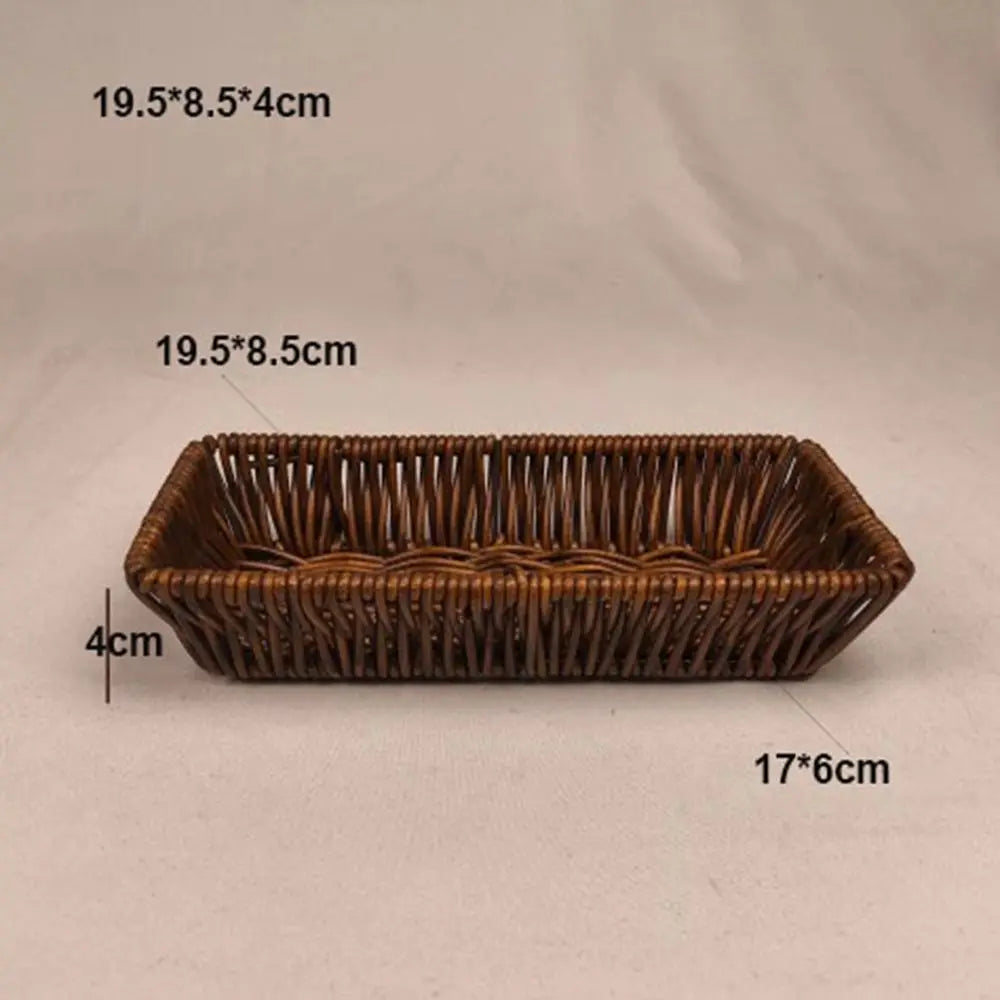 Hardness Rattan Wicker Woven Serving Baskets Household 6 Styles Bread Fruit Vegetables Basket Handwoven Rattan Basket Peaceful Pleasures Health and Wellness