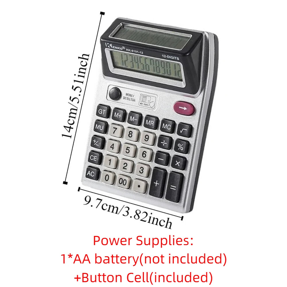 Dual Screen 12 Digits Calculator Large Screen Display Battery Powered Financial Accounter Calculator Easy To Use Multifunctional Peaceful Pleasures Health and Wellness