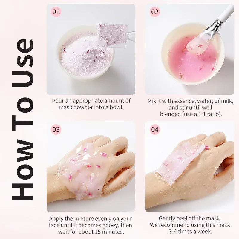 Jelly Face Mask Powder – Hyaluronic Acid, Vitamin C & Rose Collagen