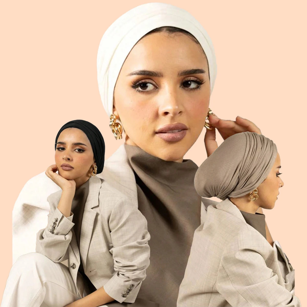 Modal Cotton Stretch Underscarf Cap | Instant Hijab Turban Bonnet
