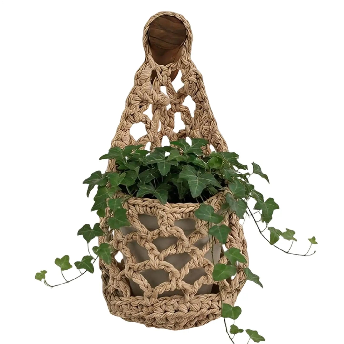 Handmade Macrame Plant Hanger | Boho Cotton Rope Wall Basket