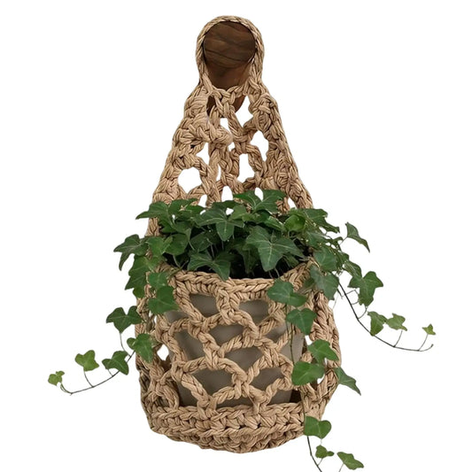 Handmade Macrame Plant Hanger | Boho Cotton Rope Wall Basket Macrame Plant Hanger Peaceful Pleasures Health and Wellness