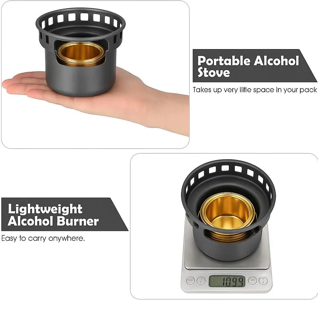 2 In 1 Mini Alcohol Stove Portable Alcohol Burner With Stainless Steel Cross Stand, Storage Bag, Lightweight Tiny Brass Stove ﻿ Peaceful Pleasures Health and Wellness