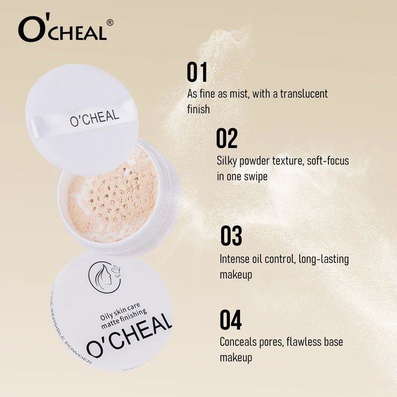 O'CHEAL Loose Setting Powder – Oil Control Matte Finish 12g