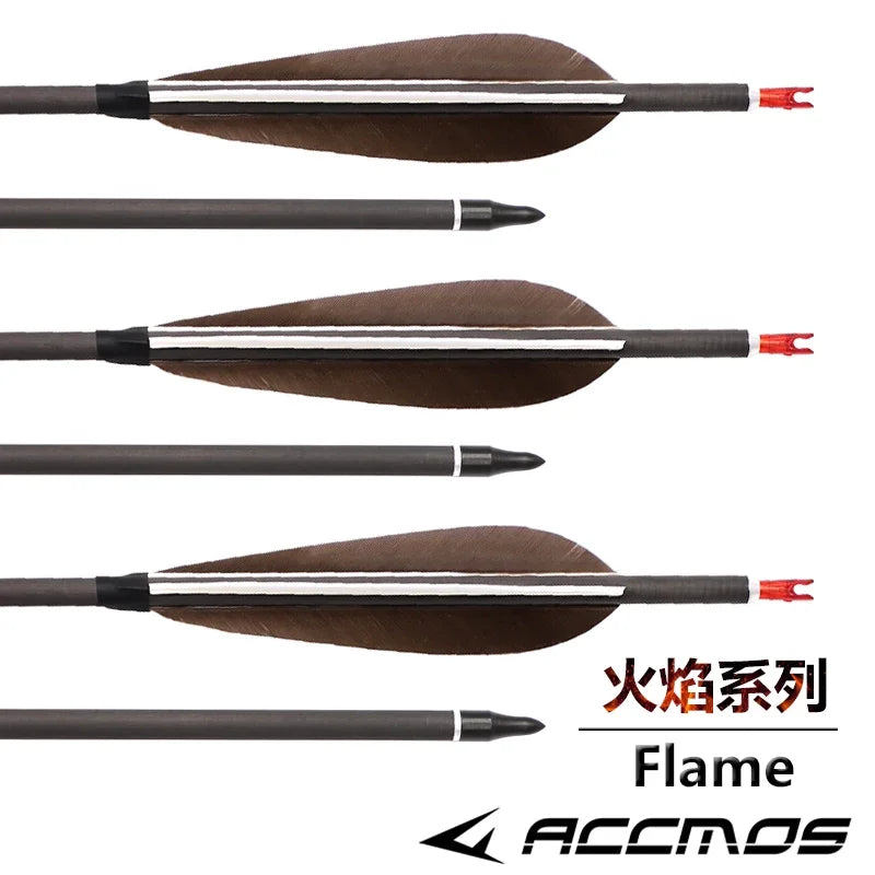 6 Turkey Feather Arrow ID6 2 Pure Carbon Spine 300 350 400 500 600