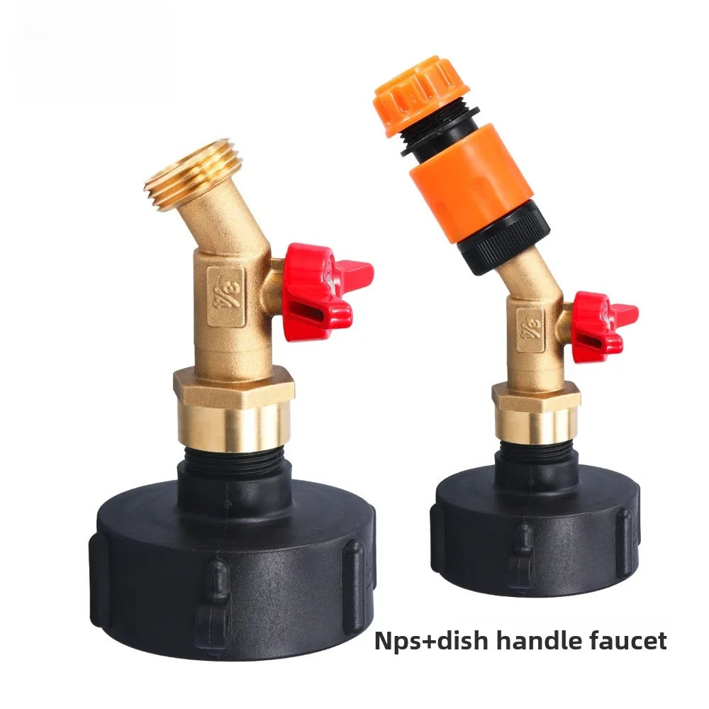 NPS 3/4 IBC Tank Faucet Adapter & Garden Hose Quick Connect
