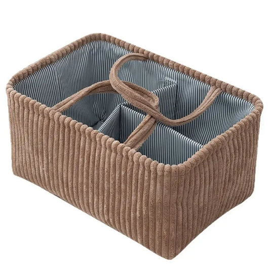 A36T-Large Capacity Diaper Bag Wet Storage Bag Grid Storage Fabric Bag Storage Basket Diaper Brown Peaceful Pleasures Health and Wellness Brown