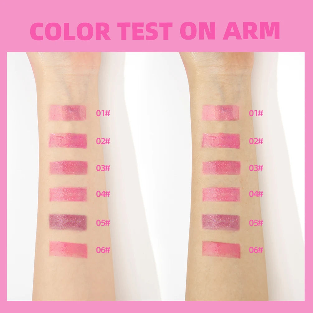QIBEST Warm Color Changing Lip Oil Easy Color Shiny Pearl Long-lasting Moisturizing Temperature Color Changing Lipgloss Cosmetic Peaceful Pleasures Health and Wellness