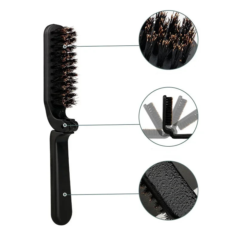 NEW Boar Bristle Hair Comb Natural Sandalwood Comb for Beard Fold Pocket Comb Hair Brush Beard Brush for Men Peaceful Pleasures Health and Wellness