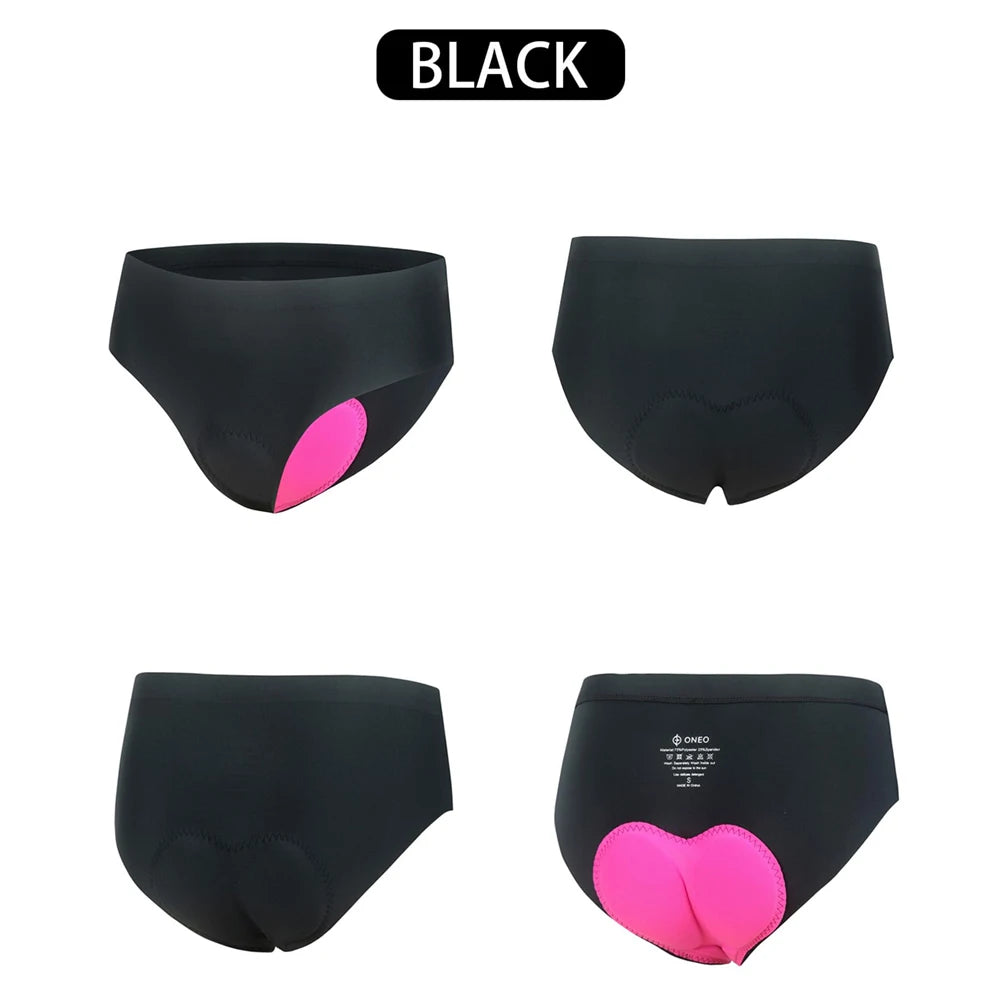 Women's 4D Padded Bike Underwear High Quality Comfortable Cycling Bicycle Shorts Biking Briefs Biker Cycle Undershorts for Women Peaceful Pleasures Health and Wellness Black-1PCS XXL