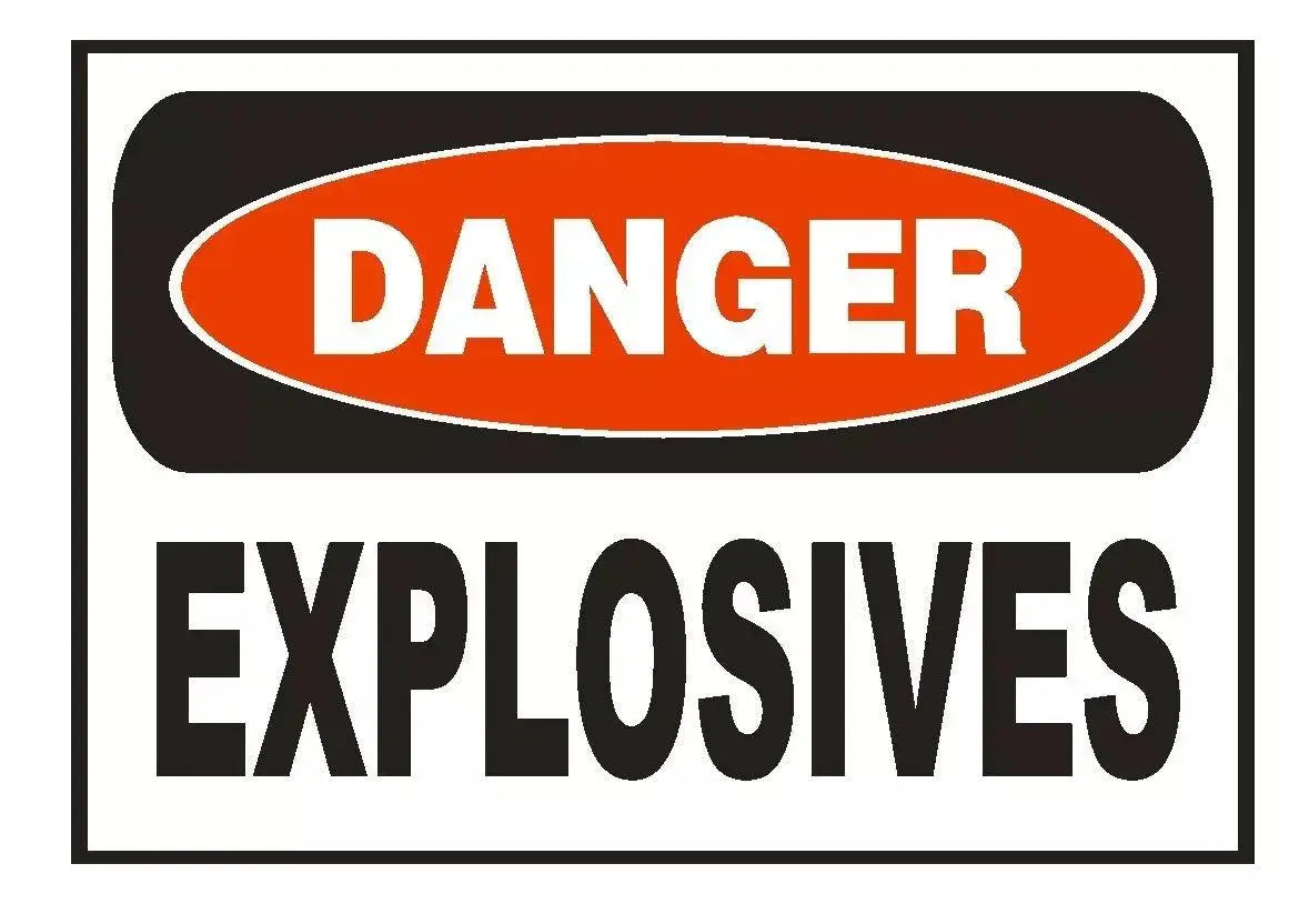 Danger Explosives Safety Car Sticker Peaceful Pleasures Health and Wellness