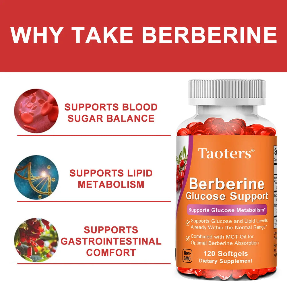 Berberine HCl + MCT Oil Capsules | Blood Sugar & Heart Support