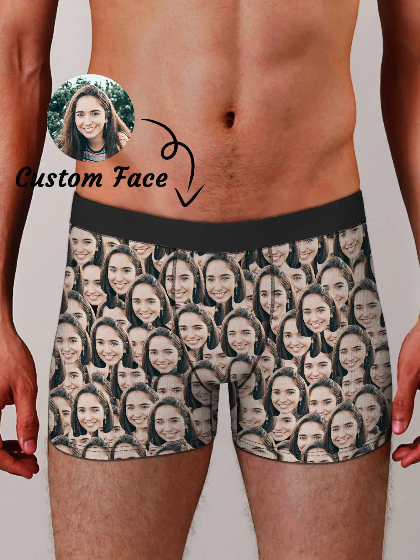Custom Photo Mens Boxer Briefs Personalized Face Underwear Funny Gift for Boyfriend Husband Anniversary Birthday Valentines Peaceful Pleasures Health and Wellness multicolor L 1pc