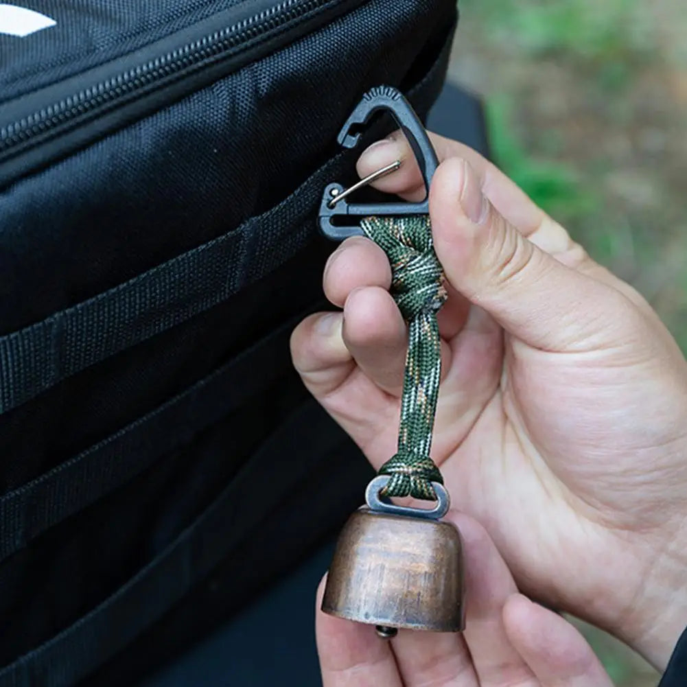 Outdoor Bear Bell for Hiking & Camping – Loud Cast Metal Cowbell with Braided Lanyard Keychain Peaceful Pleasures Health and Wellness