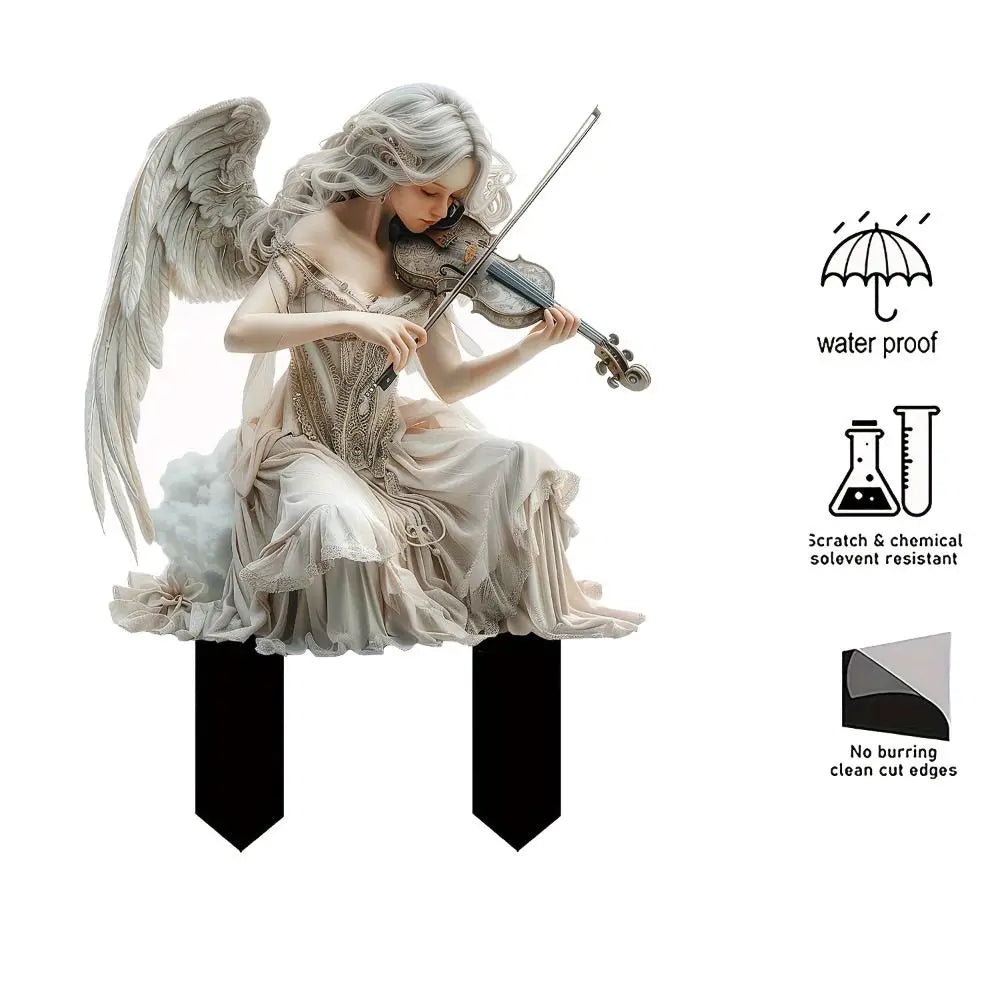 Acrylic Flower Fairy Garden Stake Figurine | Waterproof Decor