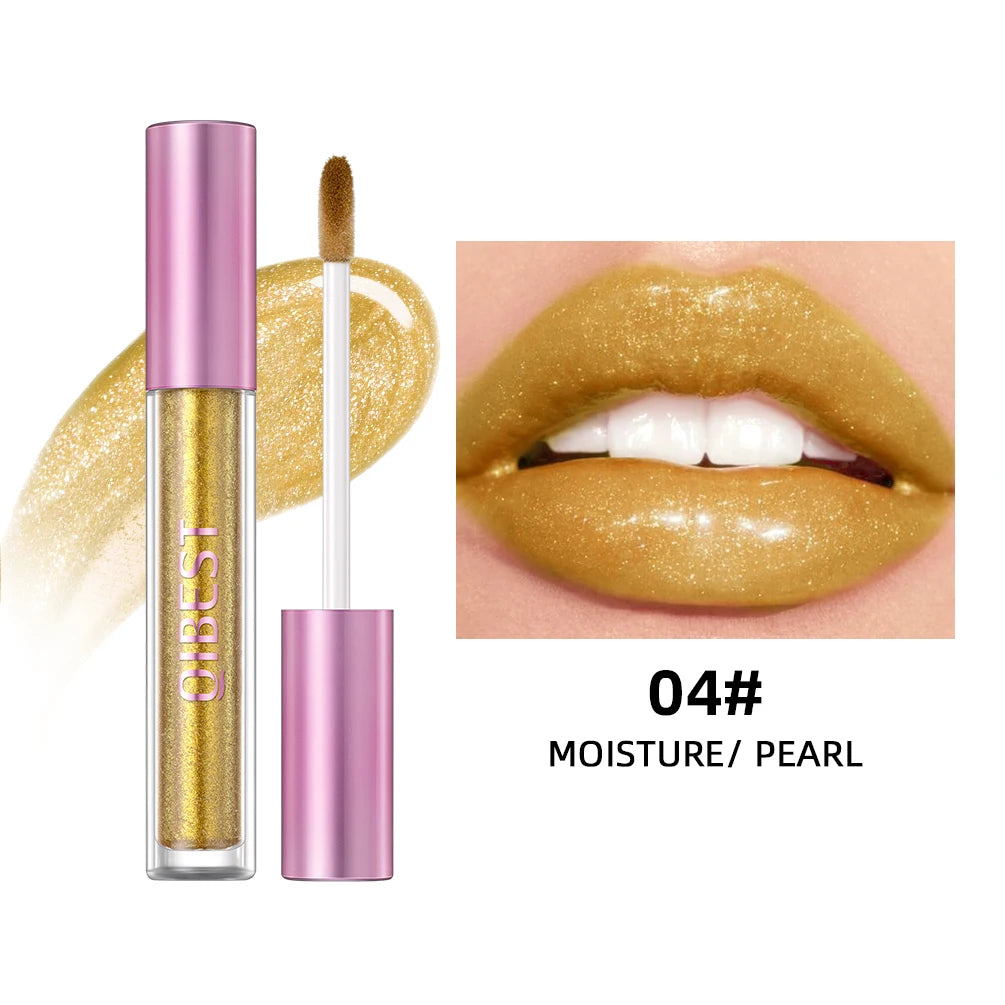 QIBEST Shimmer Diamond Lip Gloss Makeup Mirror Lip Glaze Liquid Lipstick Long-Lasting Matte Lip Tint Lipgloss Lips Cosmetics Peaceful Pleasures Health and Wellness 04 Pearl