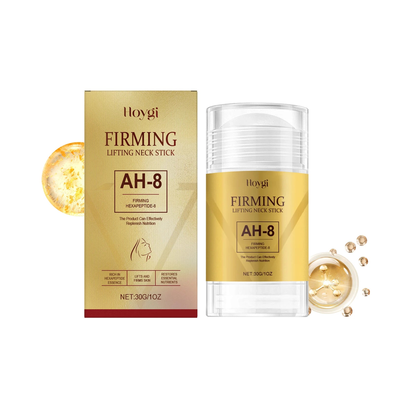 Ah-8 Firming Lifting Neck Cream Tightening Skin Eliminate Double Chin V-Shaped Reduce Fine Lines Sooth Massage Cream with Roller Peaceful Pleasures Health and Wellness B
