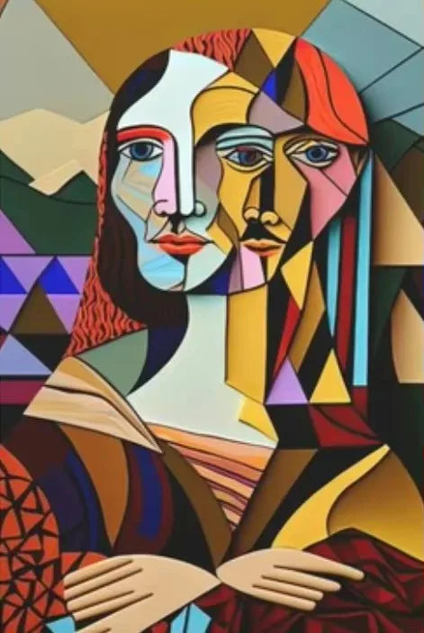 Scandinavian Abstract Cubist Canvas Wall Art – HD Poster Print Canvas Wall Art Print Peaceful Pleasures Health and Wellness ZLH3231 80x120cm No Frame