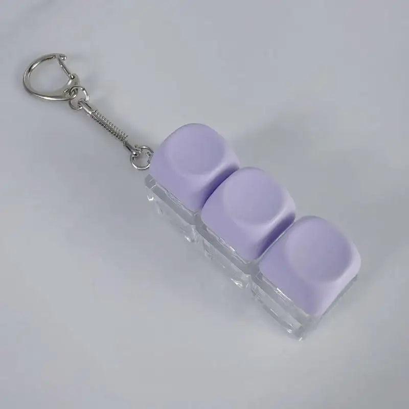 LED Keycap Keychain | 4-Key Macaron DIY Fidget Toy