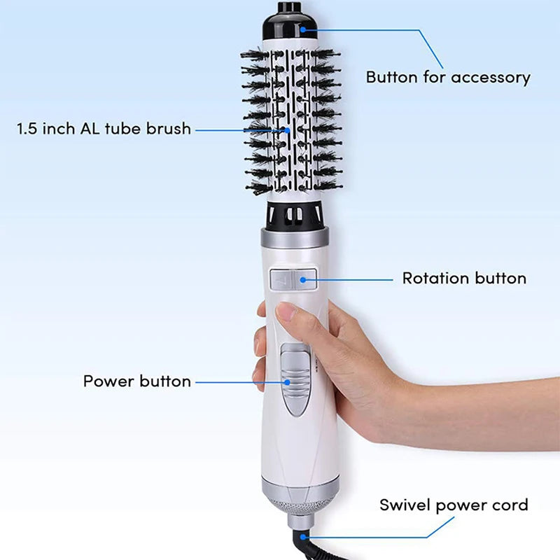 Hot Selling Professional Automatic Rotating 2 In 1 Hair Straightting And Curling Hot Air Brush Multifunctional Hair Brush Dryer Peaceful Pleasures Health and Wellness