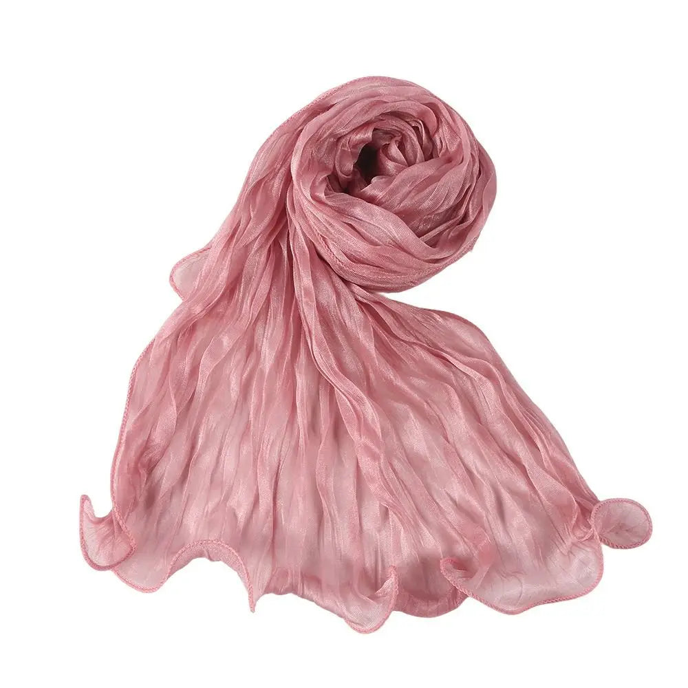 Solid Chiffon Scarf – Ruffled Shawl, Hijab & Wrap for Women