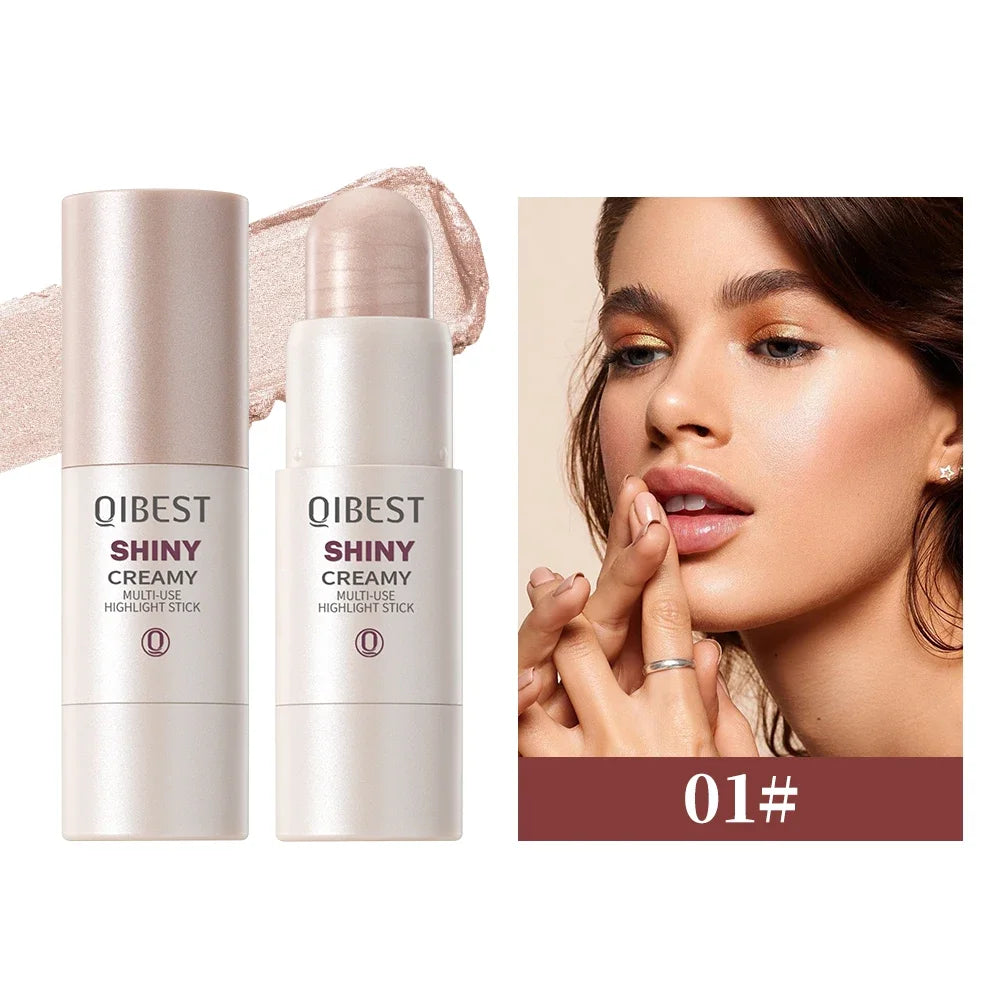 QIBEST 3 Colors Brighten Highlighter Bar Cosmetics Face Contour Bronzer Shimmer Highlighter Stick Face Makeup Body Highlighter Peaceful Pleasures Health and Wellness 01