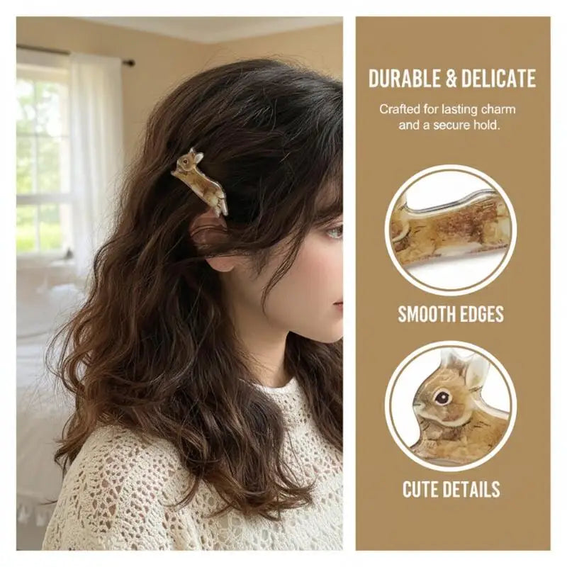 Sweet Rabbit Hair Clip – Cartoon Bunny Hairpin for Girls