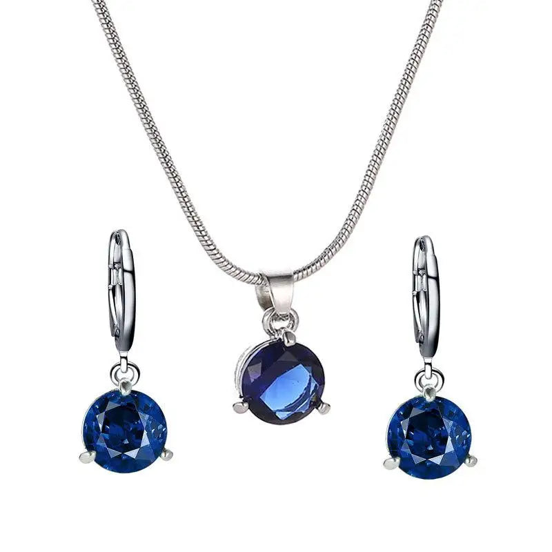 Crystal Zirconia Pendant Necklace & Earrings Set | Gift