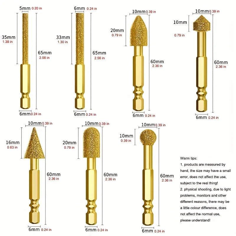 Brazing Grinding Head Diamond Rotary File Iron Stainless Steel Burr