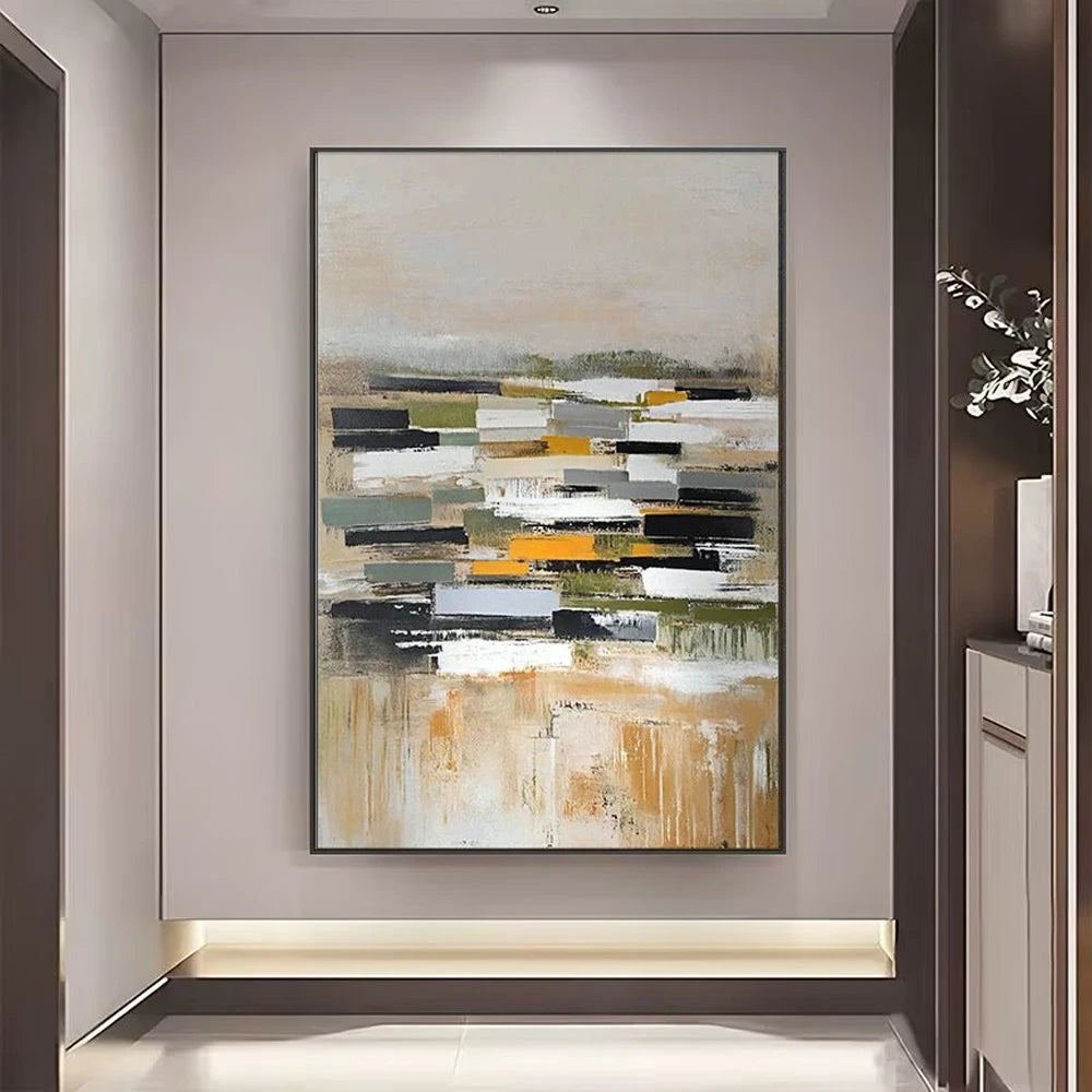 Nordic Abstract Pure Handmade Canvas Oil Painting,Texture Art Wall Picture, Interior Decor,Hanging Picture for Living Room Study Peaceful Pleasures Health and Wellness No frame 90cmx150cm