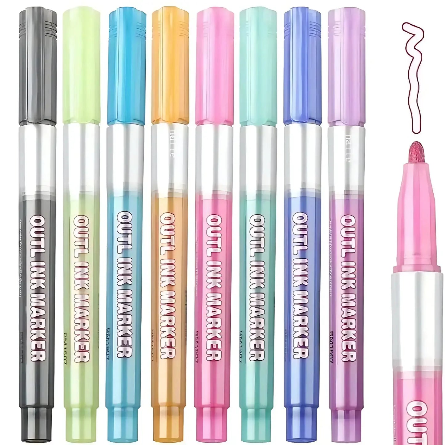 Double Line Outline Art Marker Pen DIY Graffiti Highlighter Scrapbook