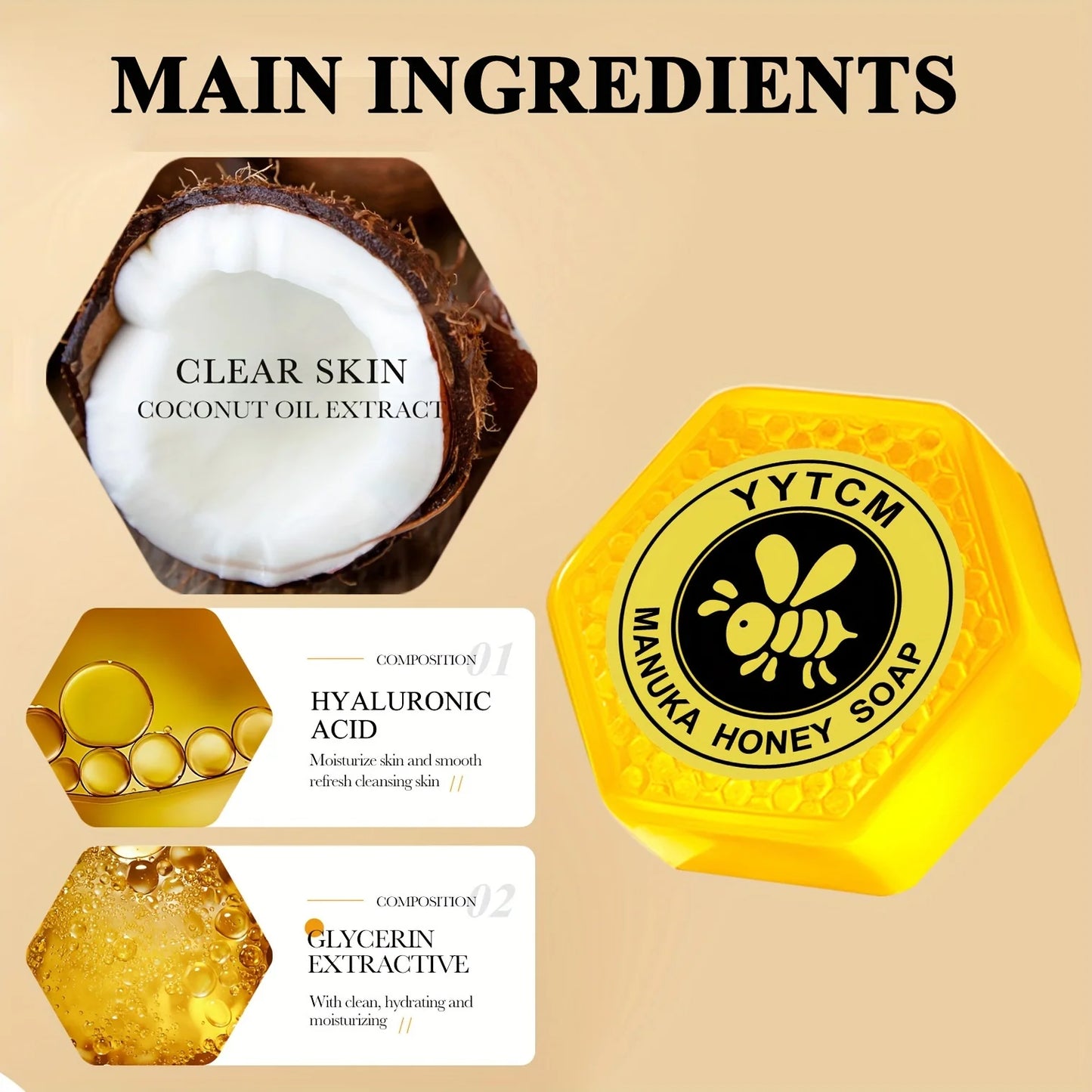 Manuka Honey Soap, Moisturizing and Hydrating Handmade Bath Soap, Cleansing Face, Body and Hand Soap 65g (2.29oz) Peaceful Pleasures Health and Wellness