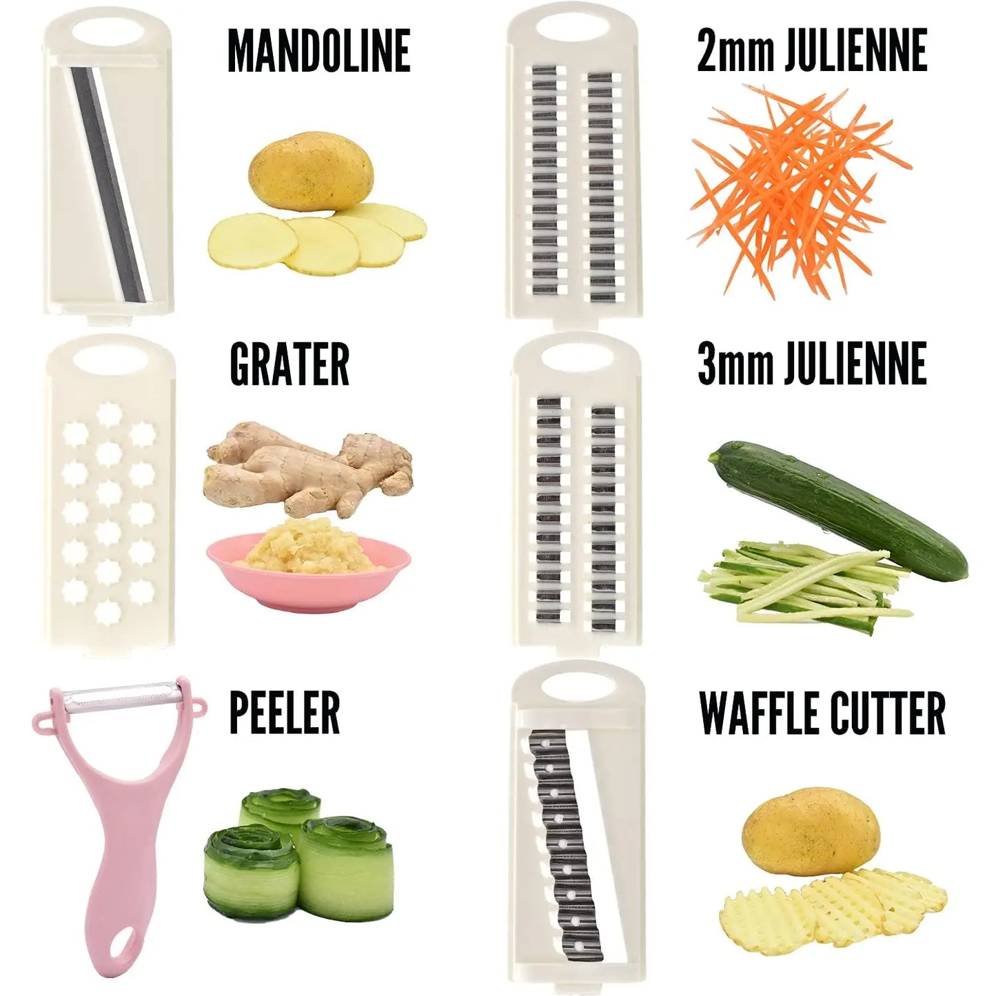 5-in-1 Vegetable Slicer & Food Grater | Kitchen Mandoline