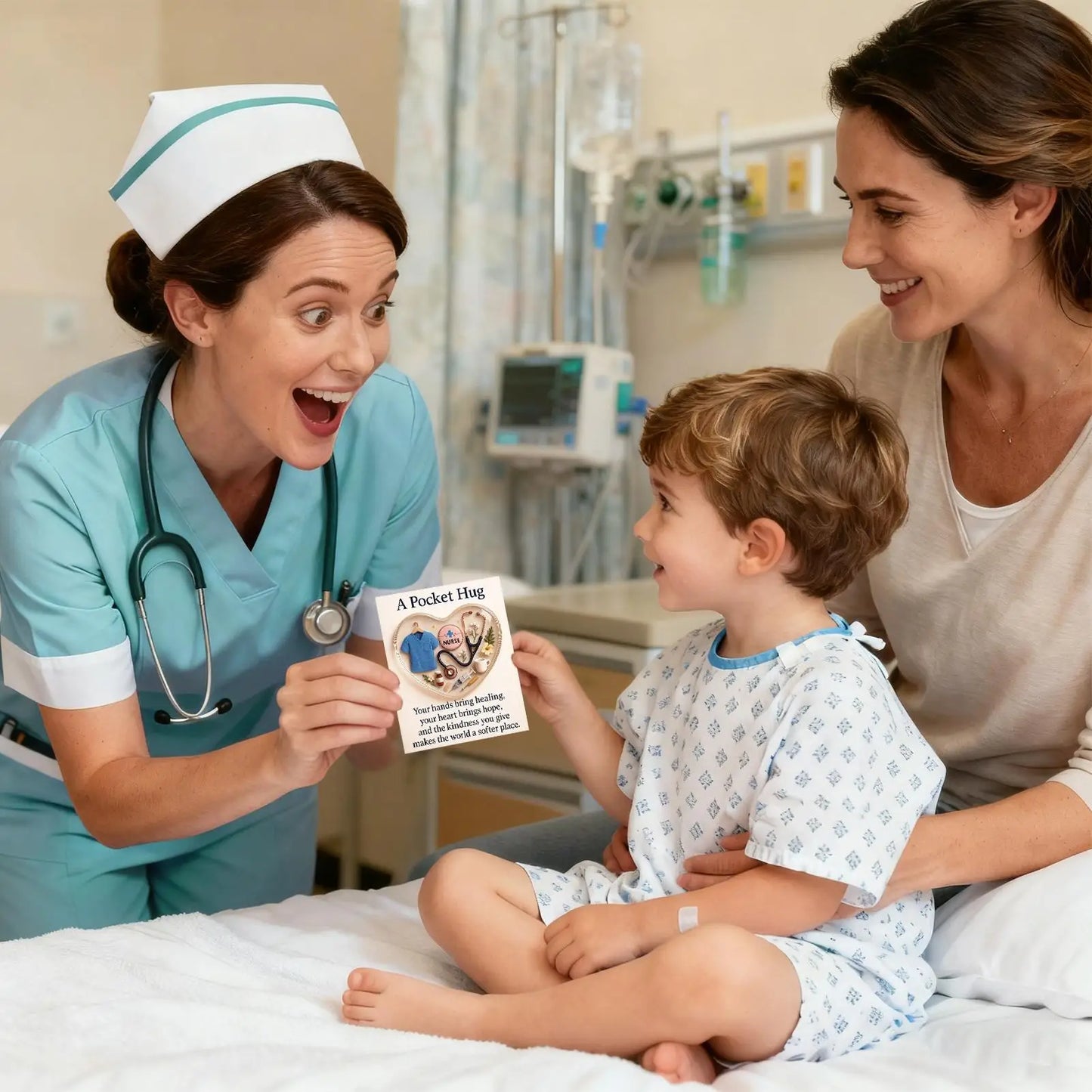 Nurse Hug Card 2D Acrylic Motivational Keepsake Small Encouragement Card For Nursing Students Healthcare Persons Hospital Staff Peaceful Pleasures Health and Wellness