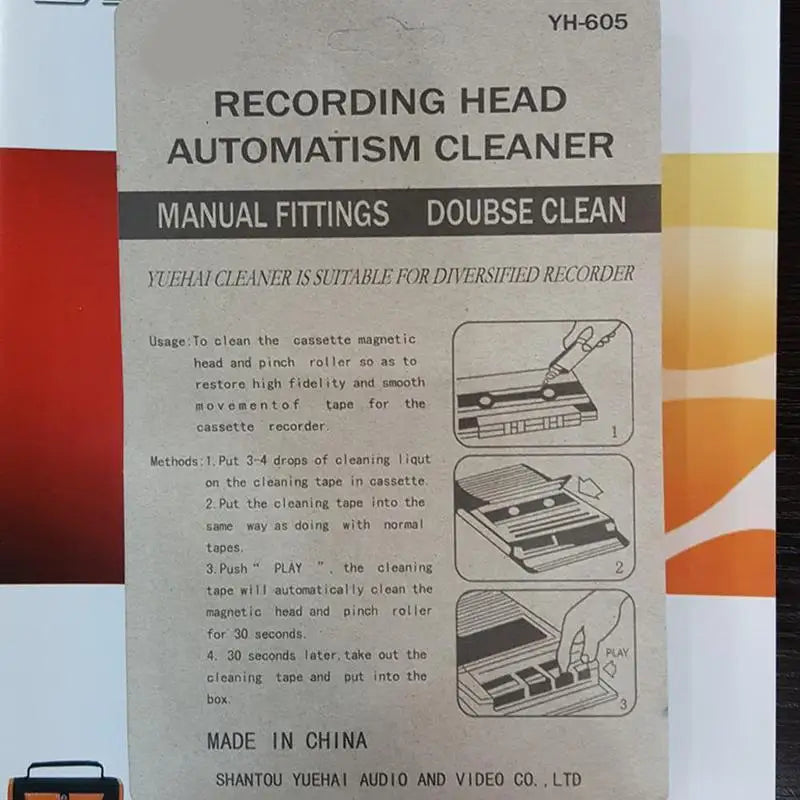Cassette Tape Head Cleaner – Wet/Dry Audio Recorder Cleaning